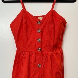 Faux Linen Midi Dress